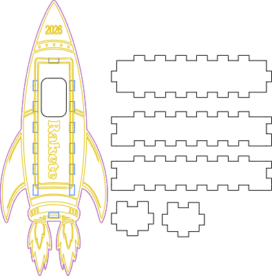 Silvesterrakte ohne Spruch - ohne Kleber - 4mm Holz.xcs