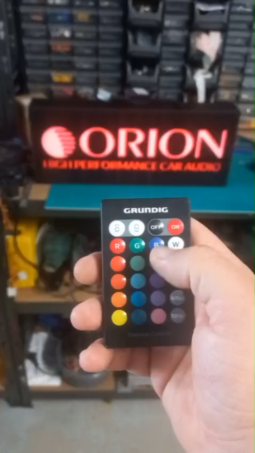 [Laser cut and engrave] Laser Cut Illuminated Orion High Performance Car Audio Sign