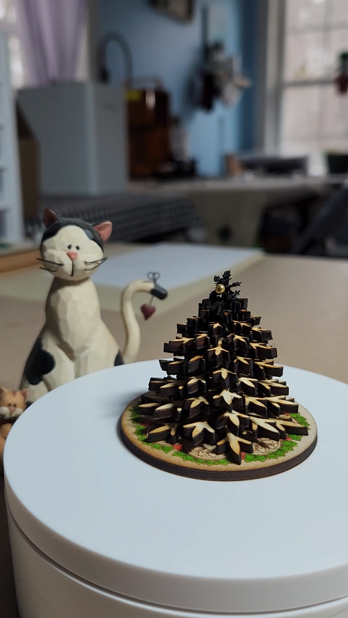 [Laser cut and engrave] Laser Cut Wooden Christmas Tree and Snowflake Table Decorations