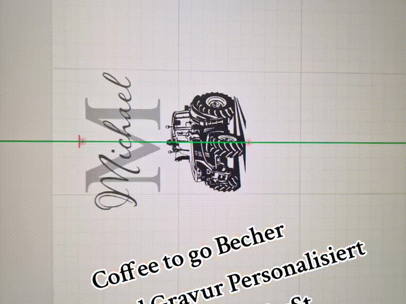 Personalisierter Coffee-to-go-Becher mit Traktor-Motiv und Namen
