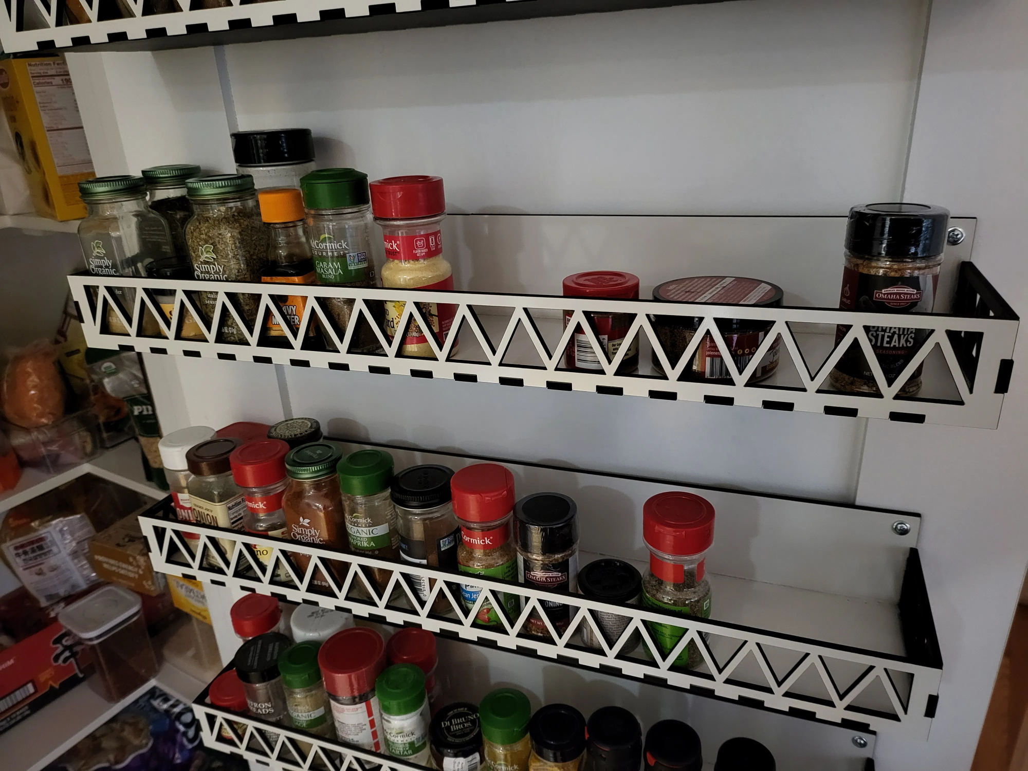 Pantry Storage Shelf Spice Rack laser cut spice storage idea