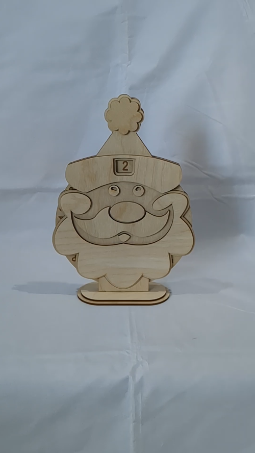 [Laser cut and engrave] Advent calendar Santa, Christmas gift decor, laser cut design. Laser cutting file, Xmas craft. Face Santa pattern, Christmas calendar.