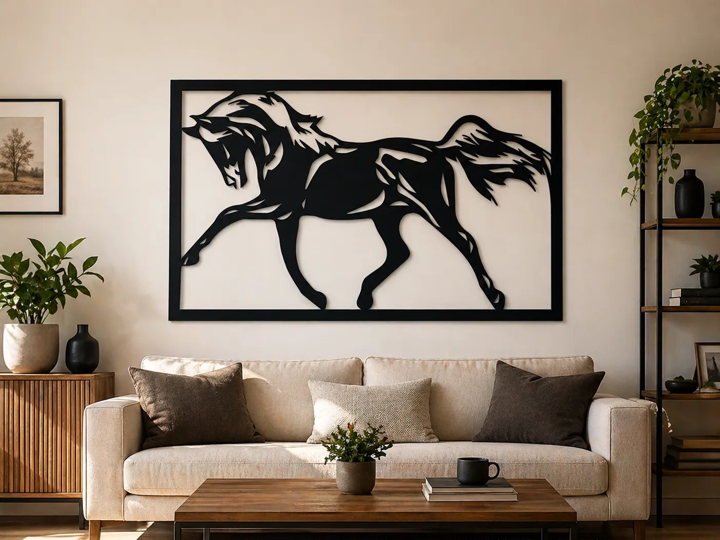 Horse Wall Art SVG | Running Horse Metal Wall Decor | Elegant Horse Silhouette SVG | Laser Cut Horse Design exterior metal wall art idea