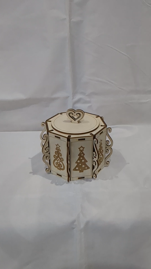 [Laser cut and engrave] Christmas Gift Jewelry Box Laser Cut Design, Laser Cutting Vector Template, Greeting XMAS Decor