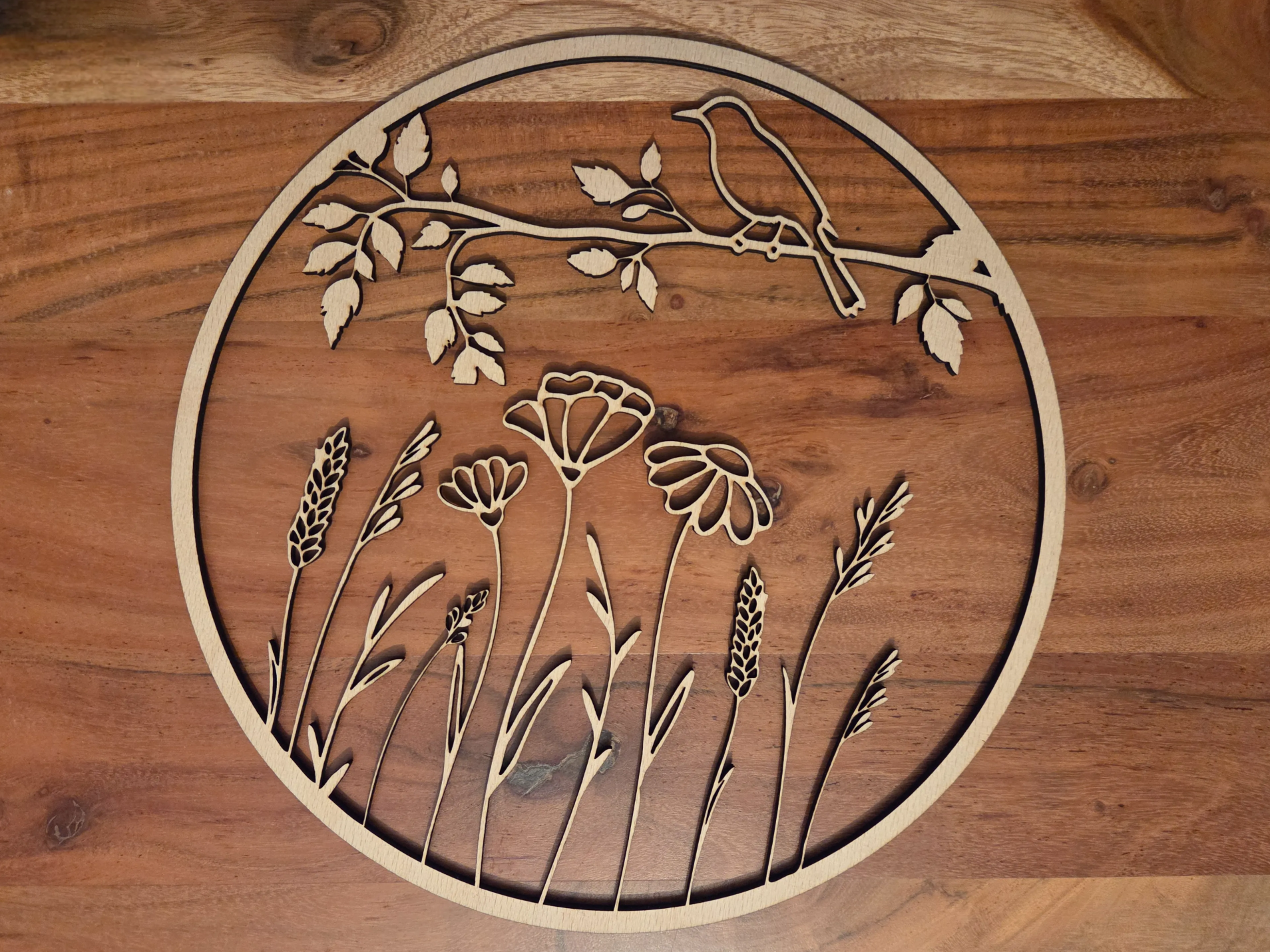 Couronne de printemps (Oiseau/Fleurs)