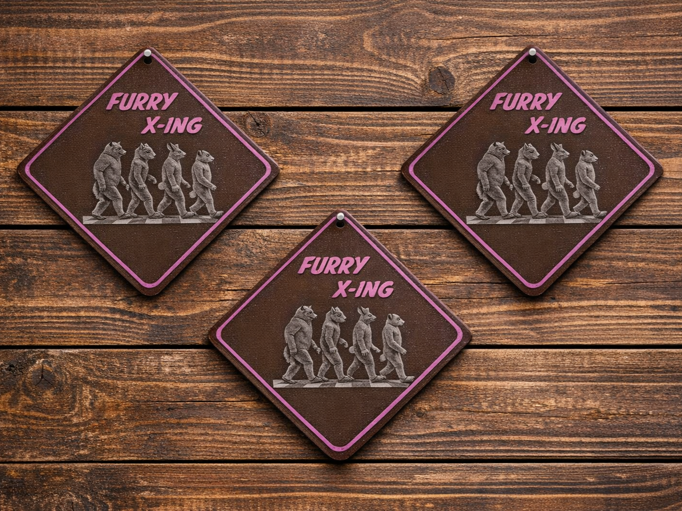 "Furry X-ing" Animal Crossing Wall Plaque gift design