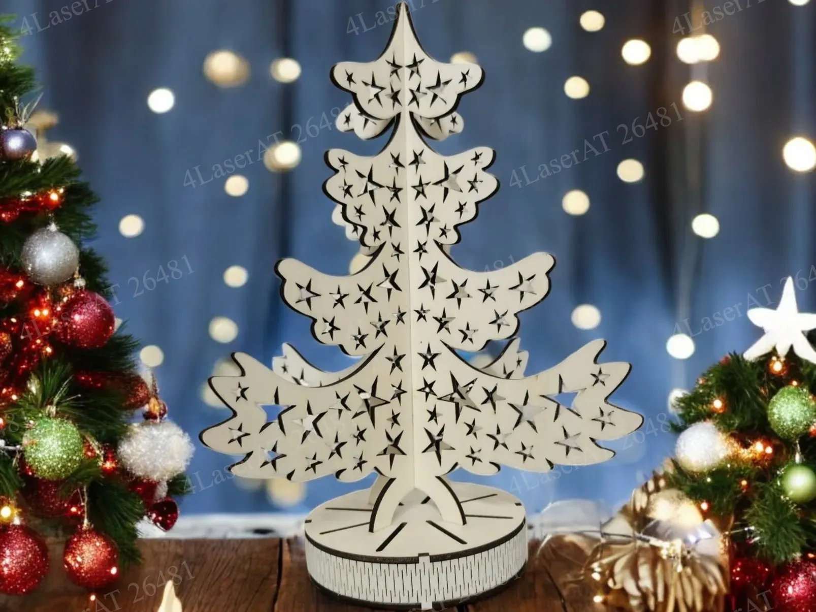 Illuminated laser cut Christmas tree light-up yard decoration