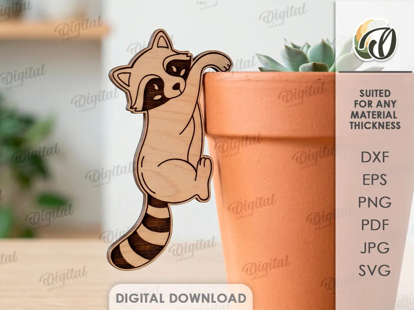 3Dアライグマの植木鉢デコ