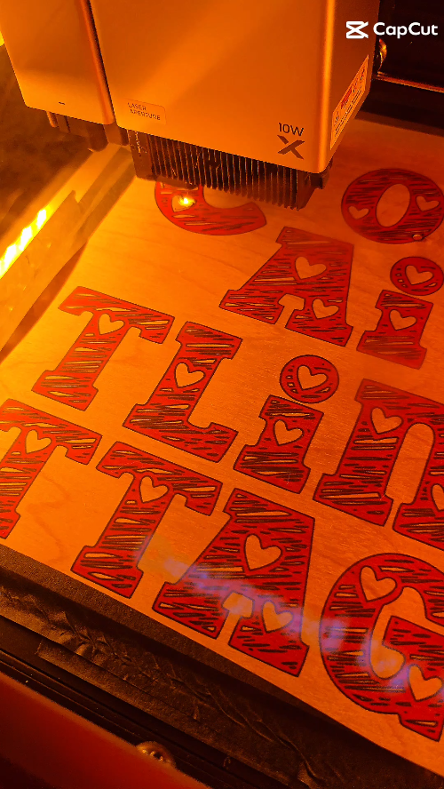 [Laser cut and engrave,Inkjet printing,Blade cut] Kustom Cottage Sign with Bluey and Motivational Quote