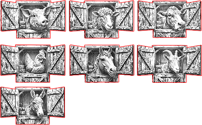 3d illusion farm animals in barn for magnets.xcs