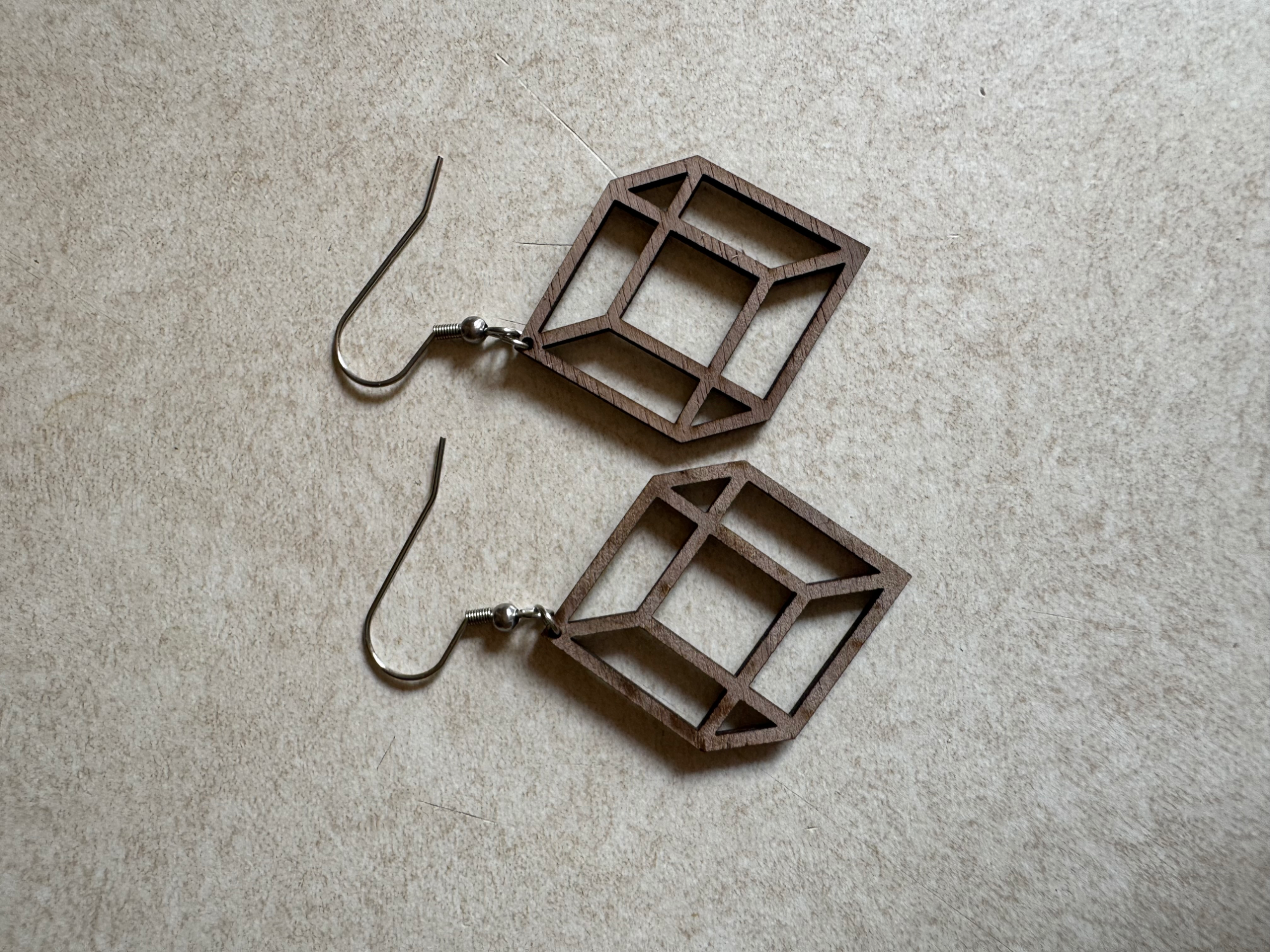 Optical Illusion Cube Earrings earring design
