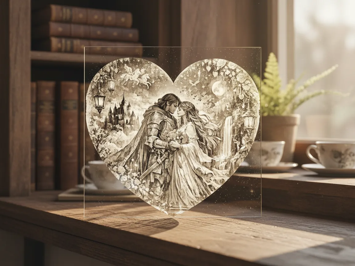 Eternal Love – Laser Engraved Heart Acrylic Artwork valentines day gift for her design