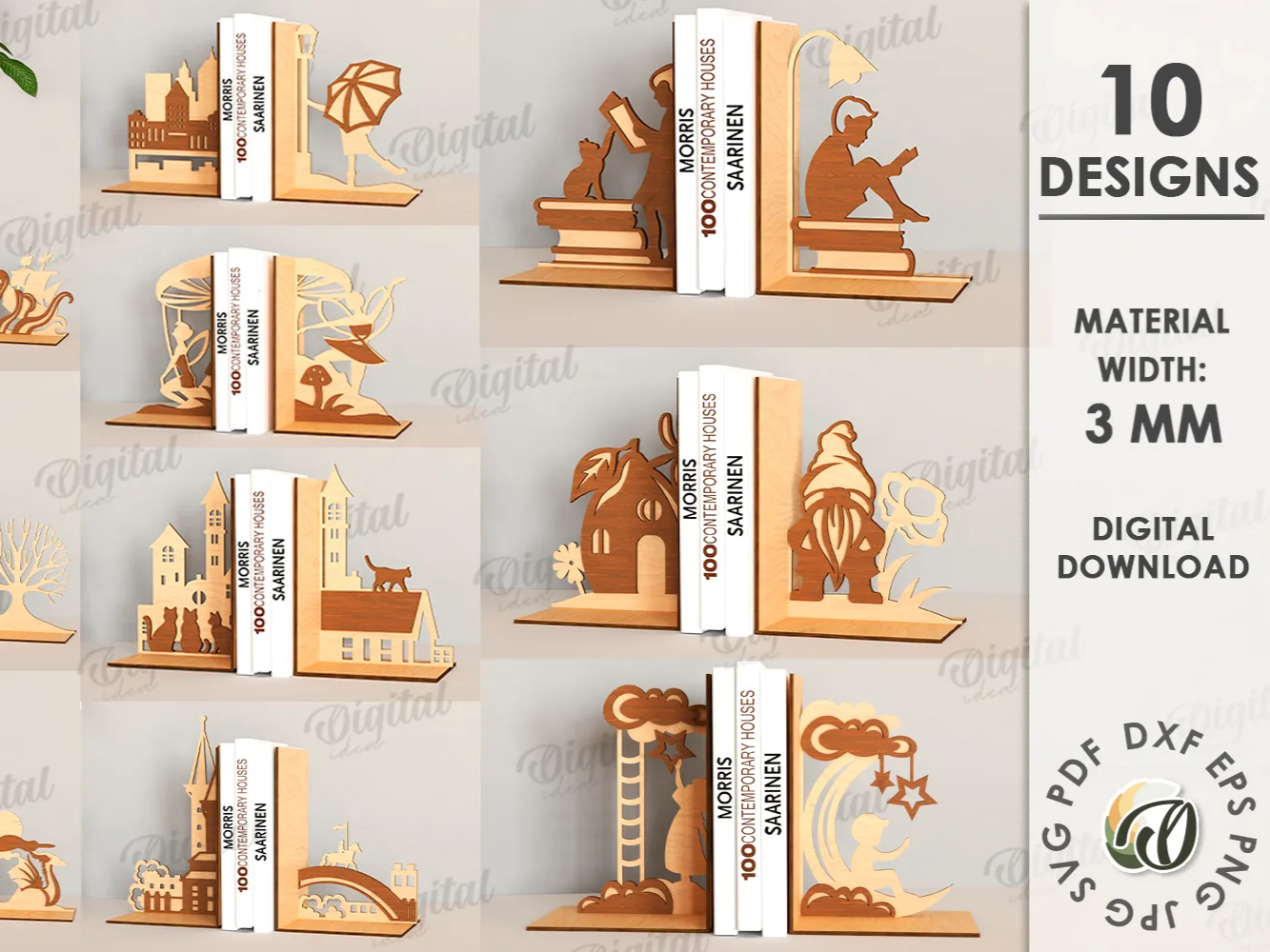 Kinderzimmer-Buchstützen-Ständer Laser-Cut-Kochbuchständer-Idee