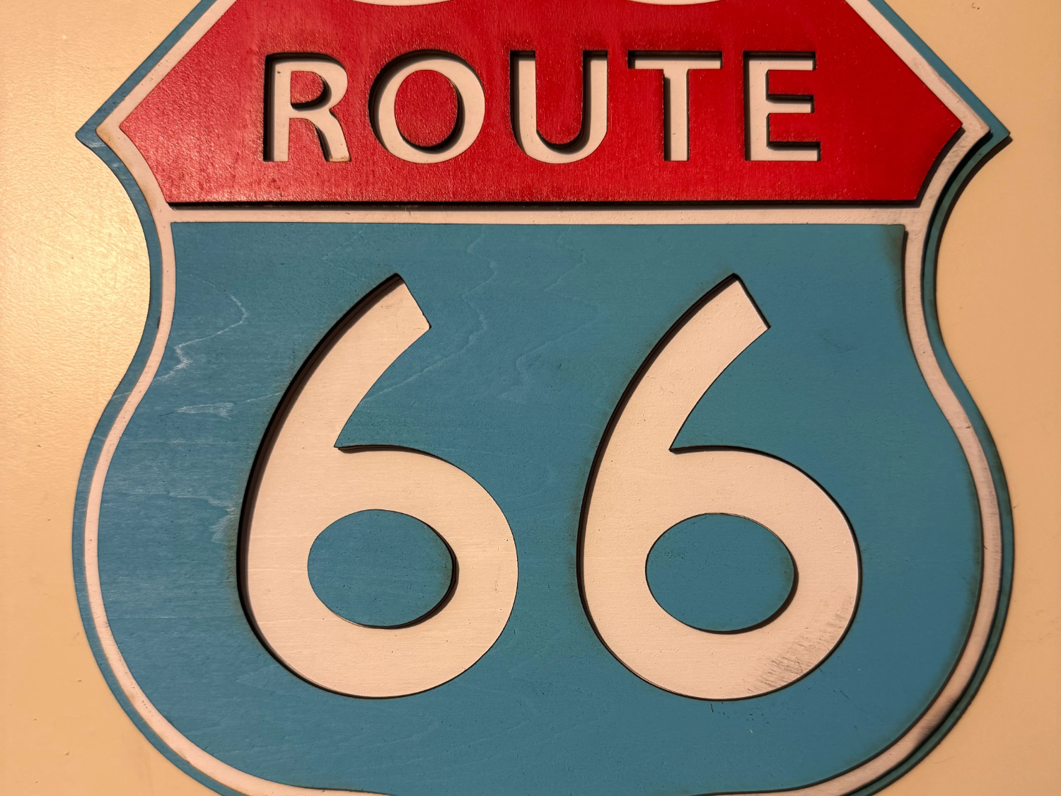 Laser Cut Route 66 Vintage Style Wooden Sign
