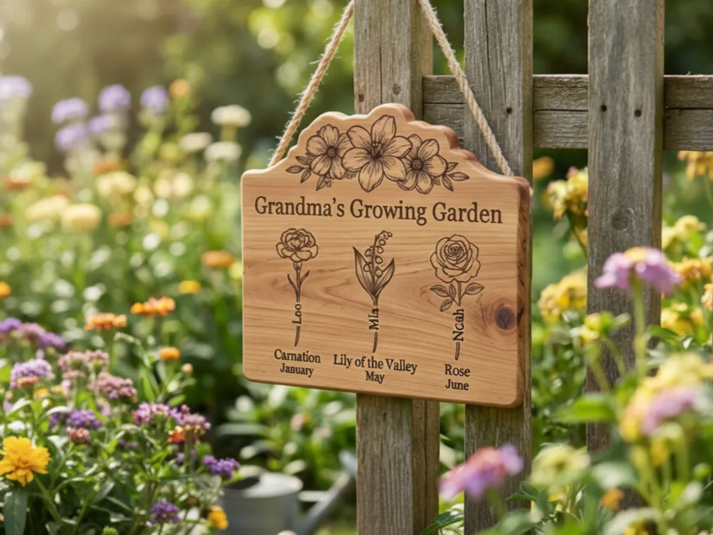 "Grandma's Growing Garden" Wooden Sign gift design