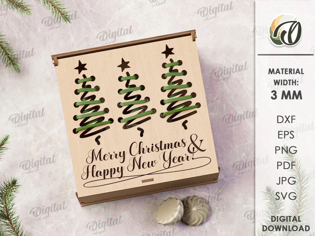 Laced Christmas Embroidery Gift Box gift box design