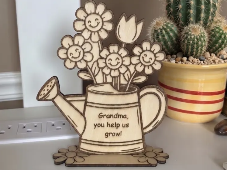 "Grandma, You Help Us Grow" Tabletop Sign gift design
