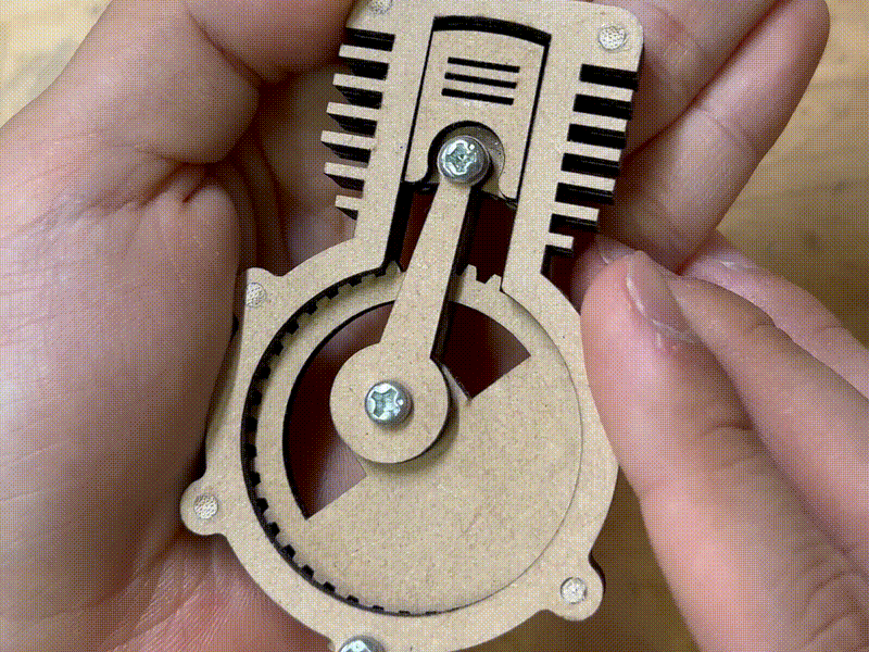 Working Piston Engine Model Keychain