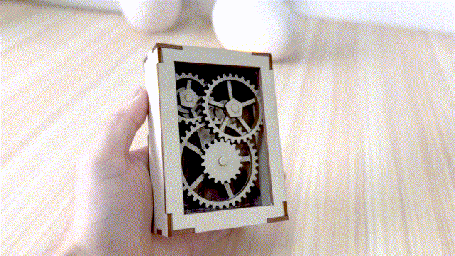 [Laser cut and engrave] Display Gears Box