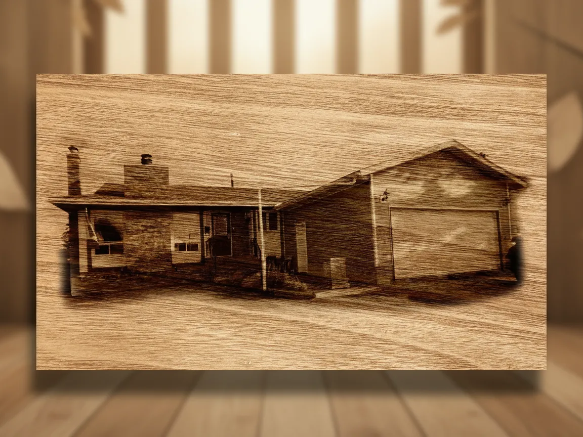 Photorealism Wood Engraving wood sign design