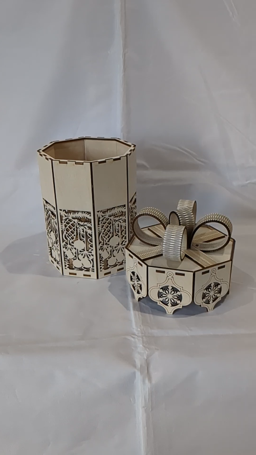 [Laser cut and engrave] Christmas Gift Box Bow Laser Cut Template, Cutting Vector Model, Greeting XMAS Decor