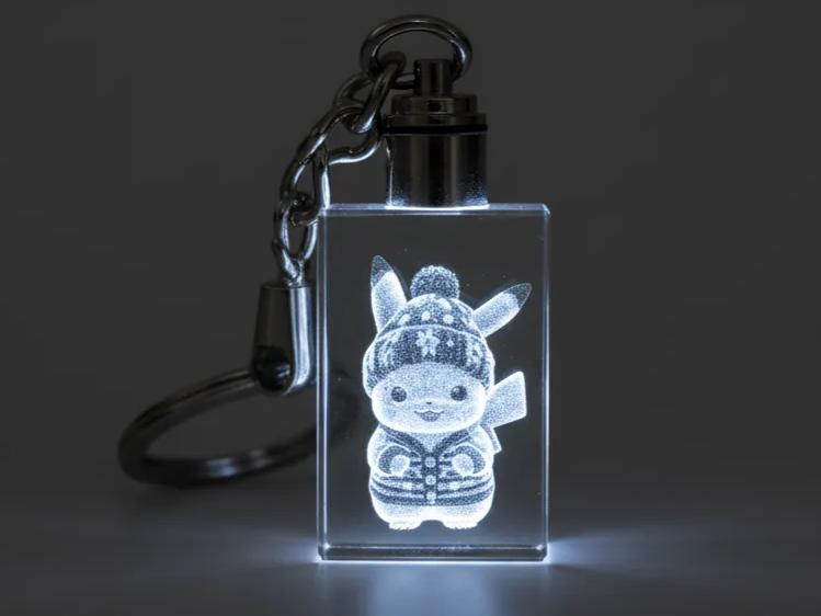 Pikachu 3D Crystal Keychain pokemon keychain idea
