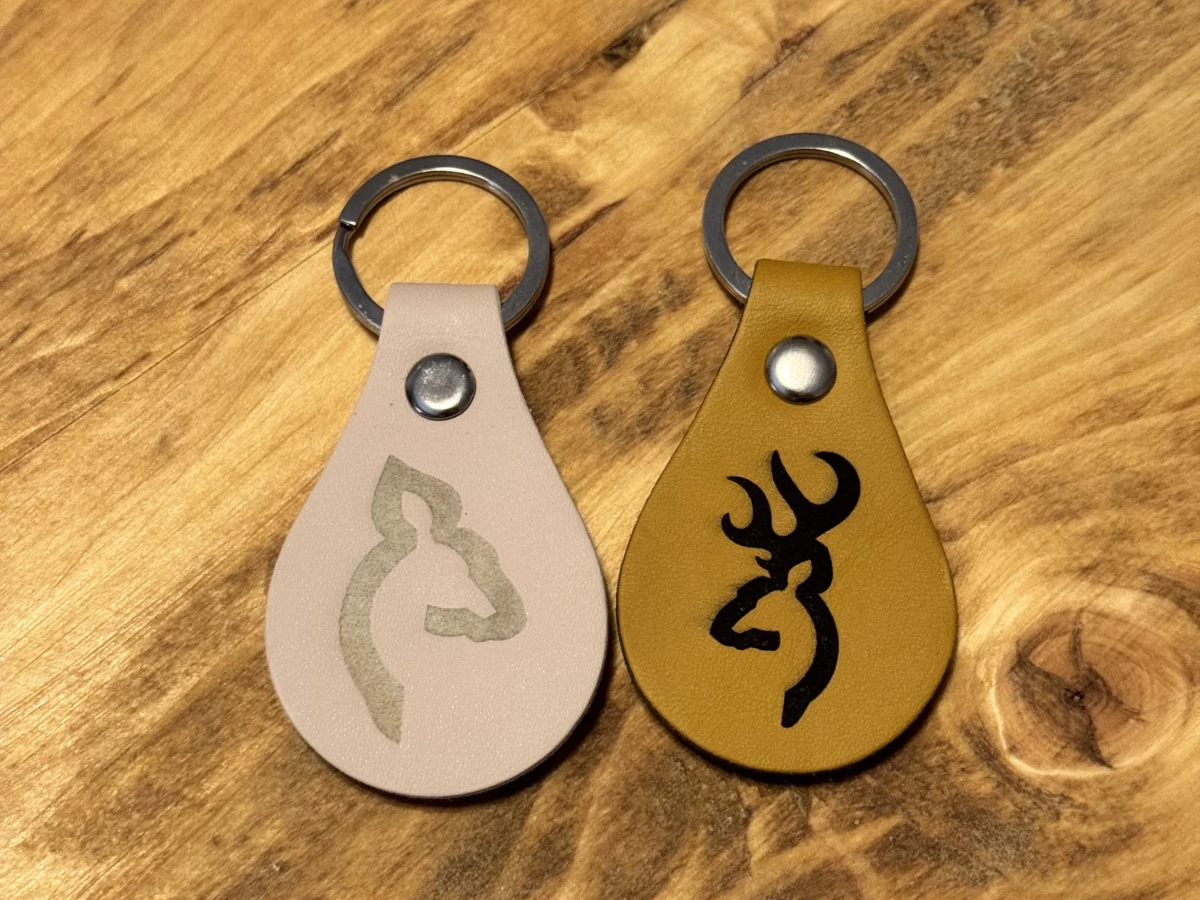 Custom Deer Leatherette Keychain laser cut keychain idea for men