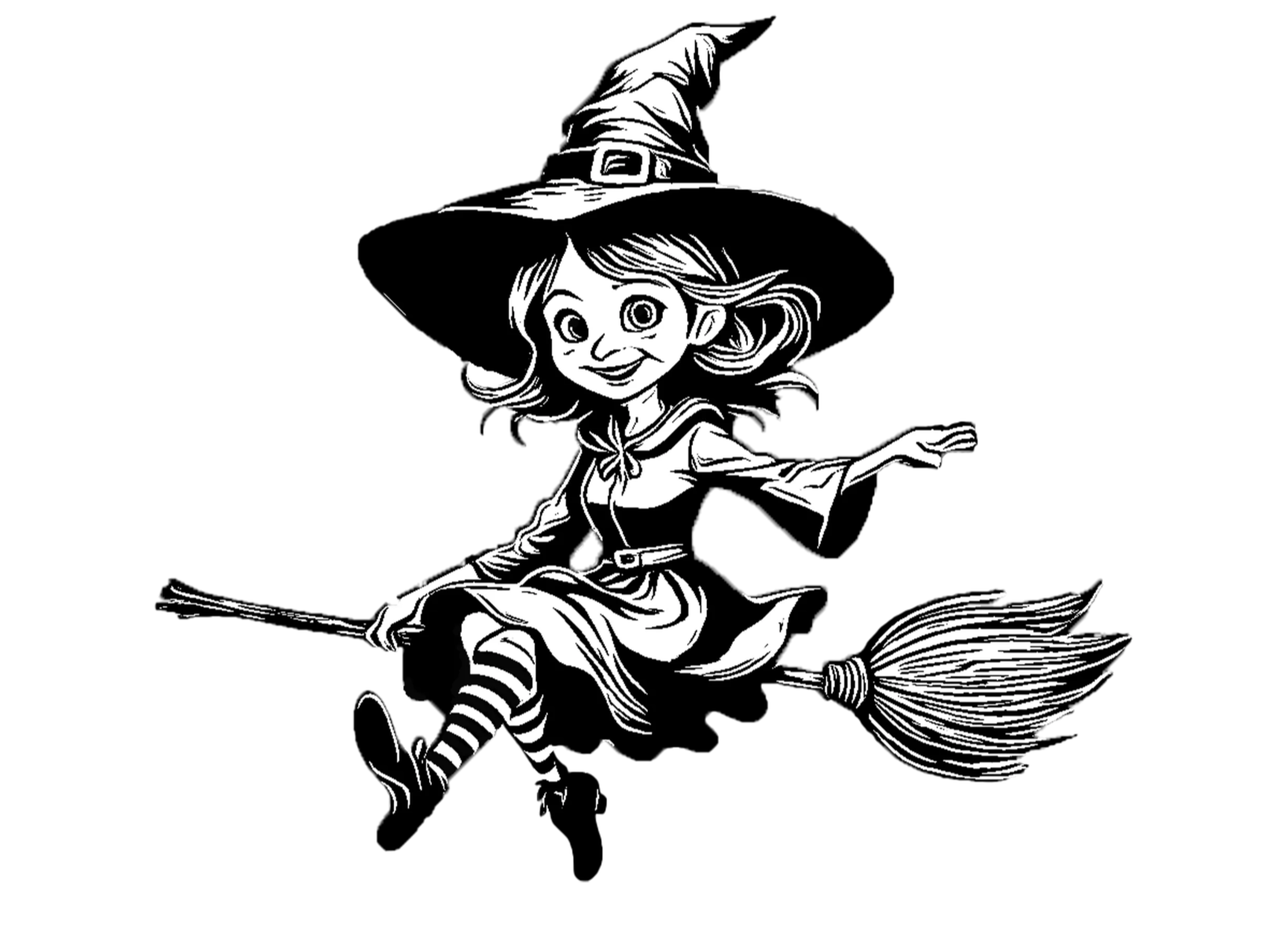 Halloween ornament of a friendly cartoon witch