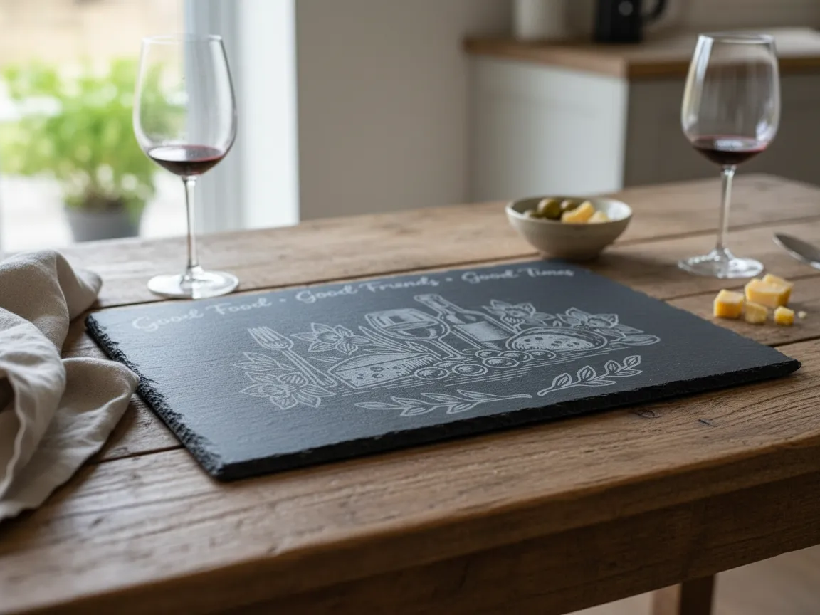 "Good Food, Good Friends, Good Times" Slate Sign gift design