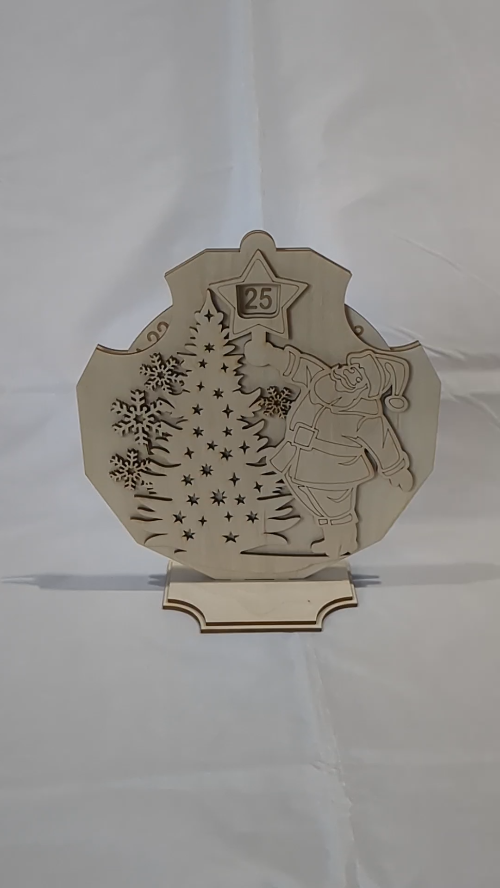 [Laser cut and engrave] Christmas Gift Advent Calendar, Santa Star Design, Laser Cut XMAS Tree Vector Template, Cutting Model.
