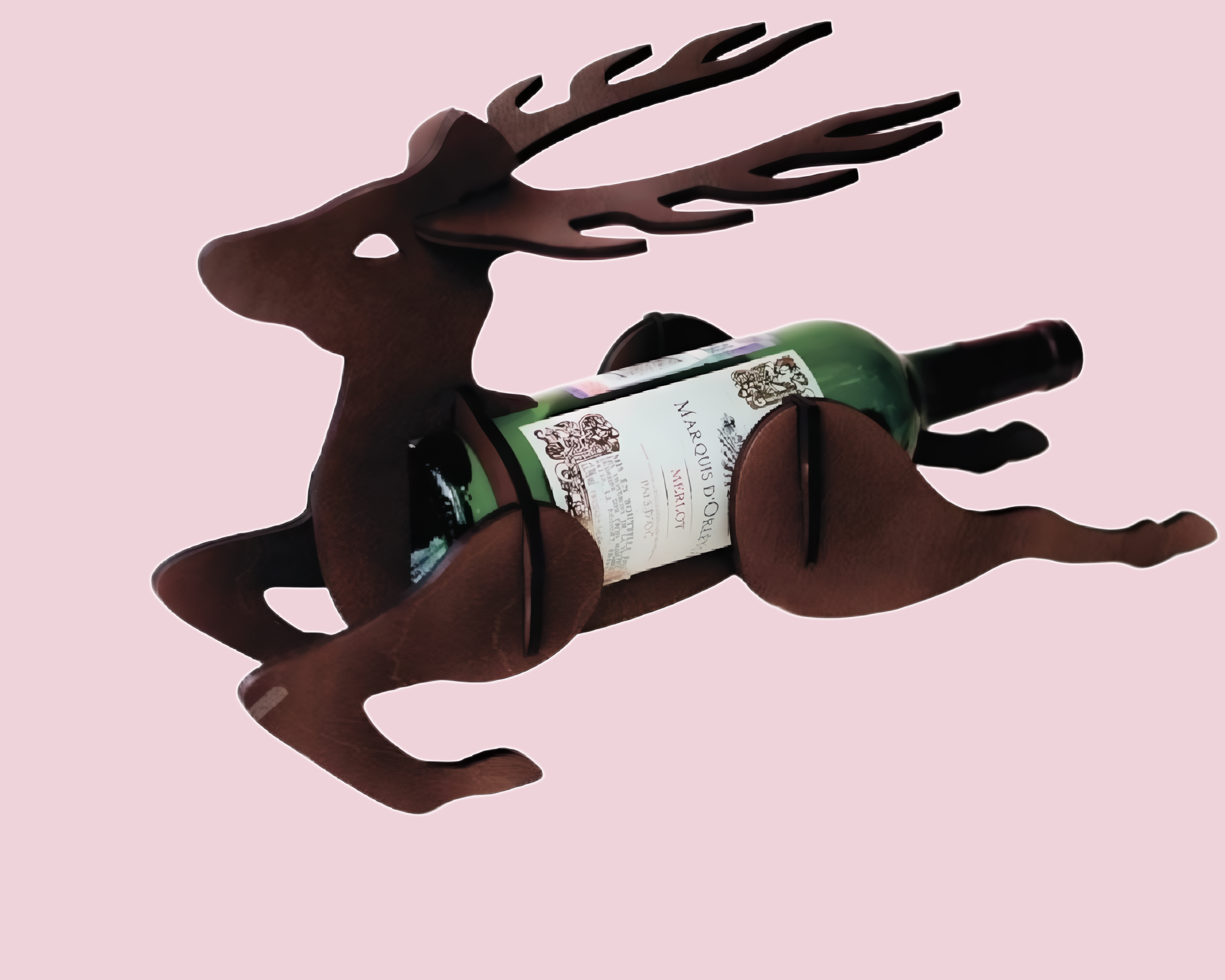 Deer-Themed Wine Bottle Holder gift design