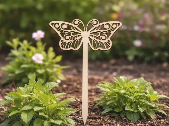 Point Stake Files Laser Cut Butterfly Garden Stake File | Wooden Plant Marker | Cut Only ...