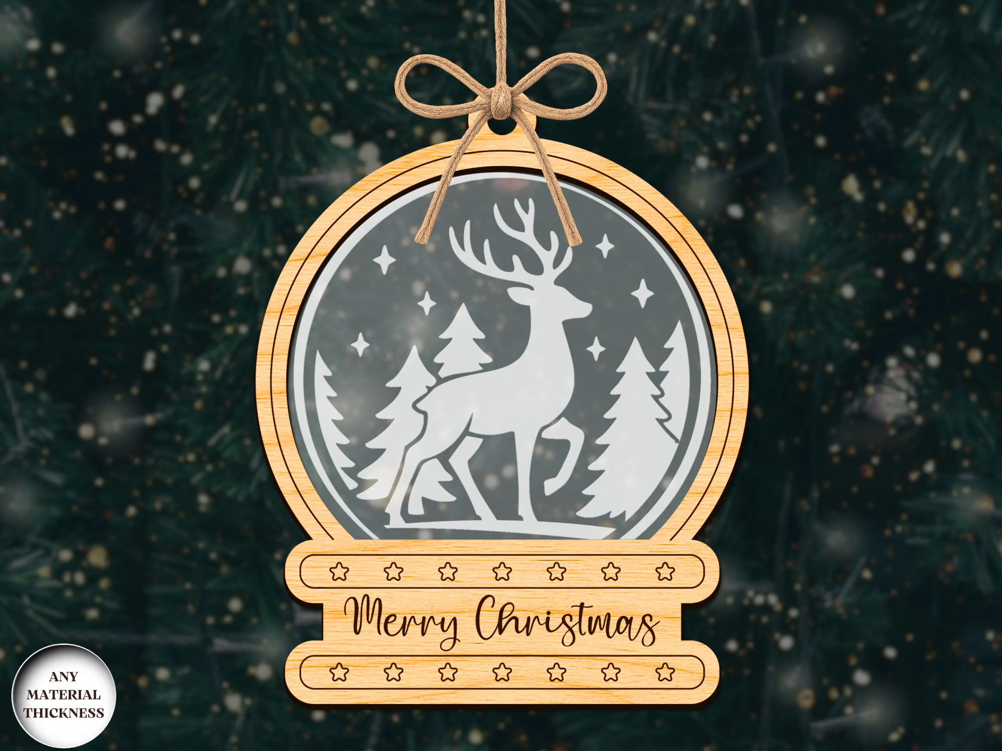 Laser cut and engrave | Christmas Snowglobe Ornament Laser Cut | Ready ...