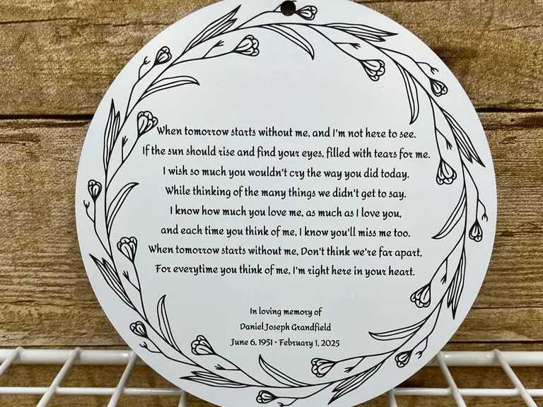 Acrylic Memorial Plaque memorial sympathy gift design