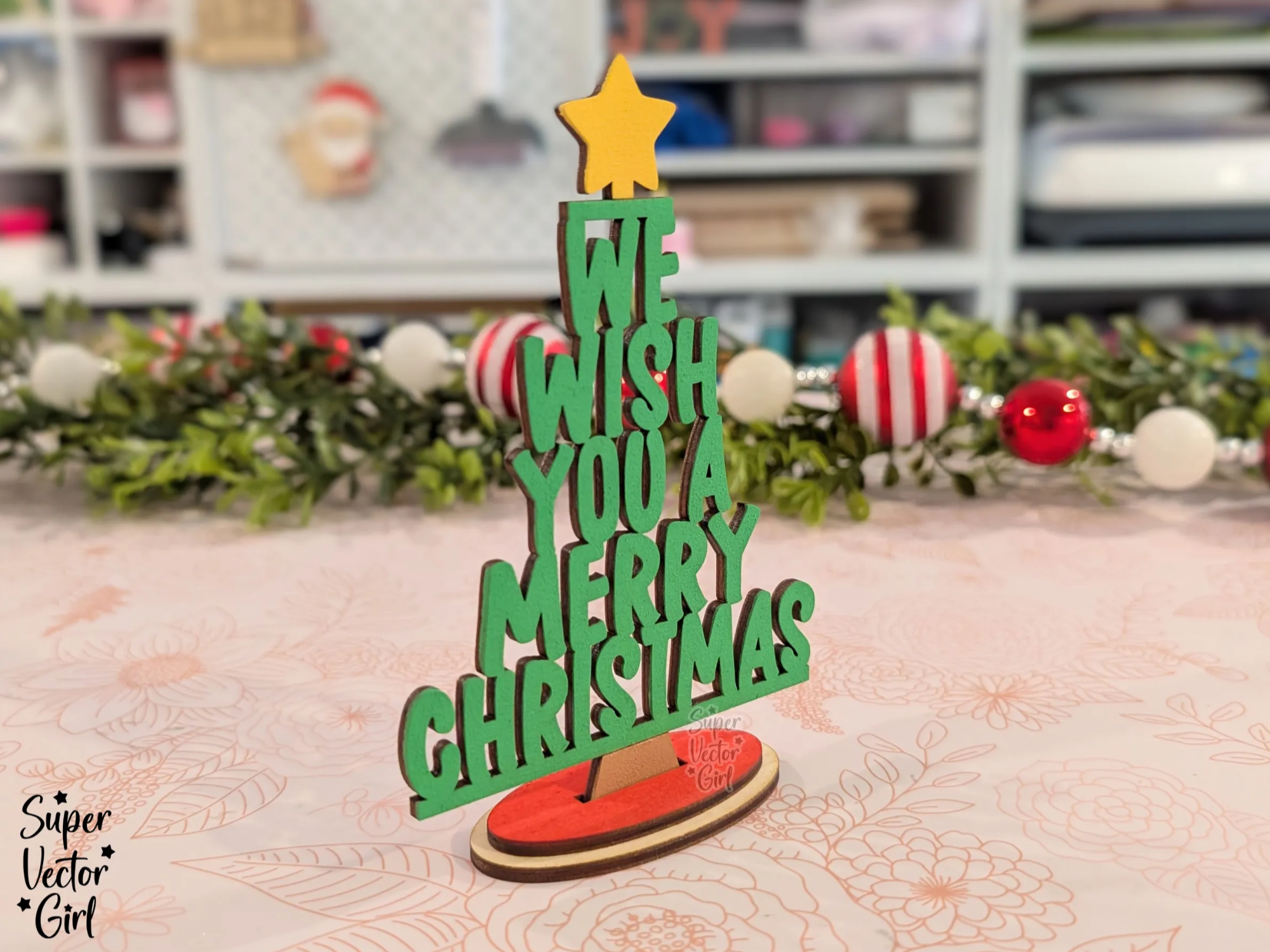 We Wish You A Merry Christmas standing decor sign