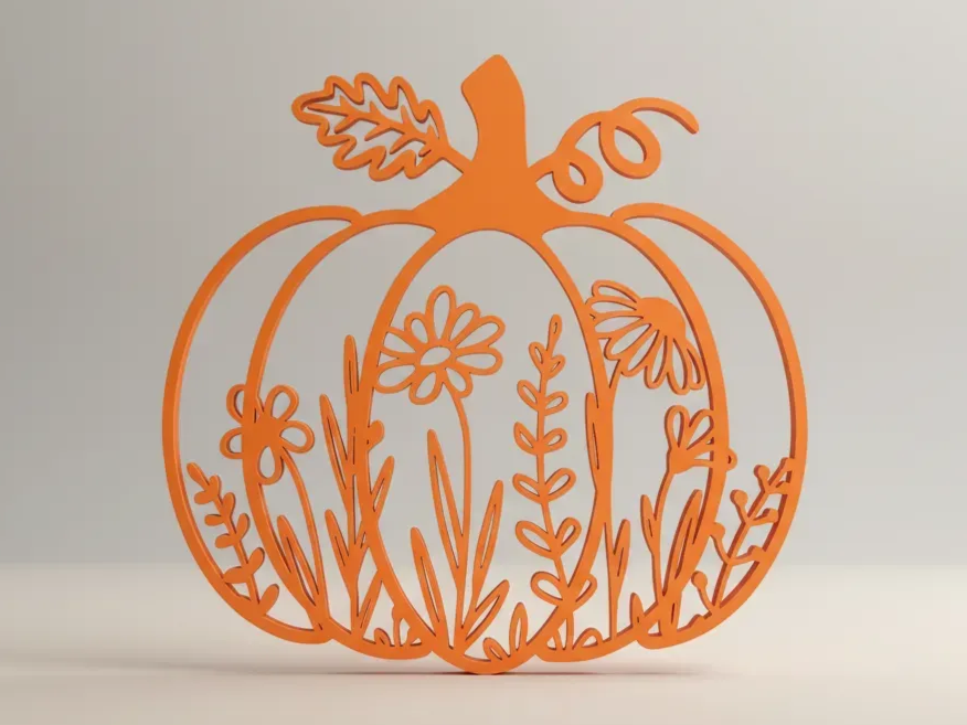 Decorazione autunnale floreale a zucca tagliata al laser - vero progetto zucca Atomm