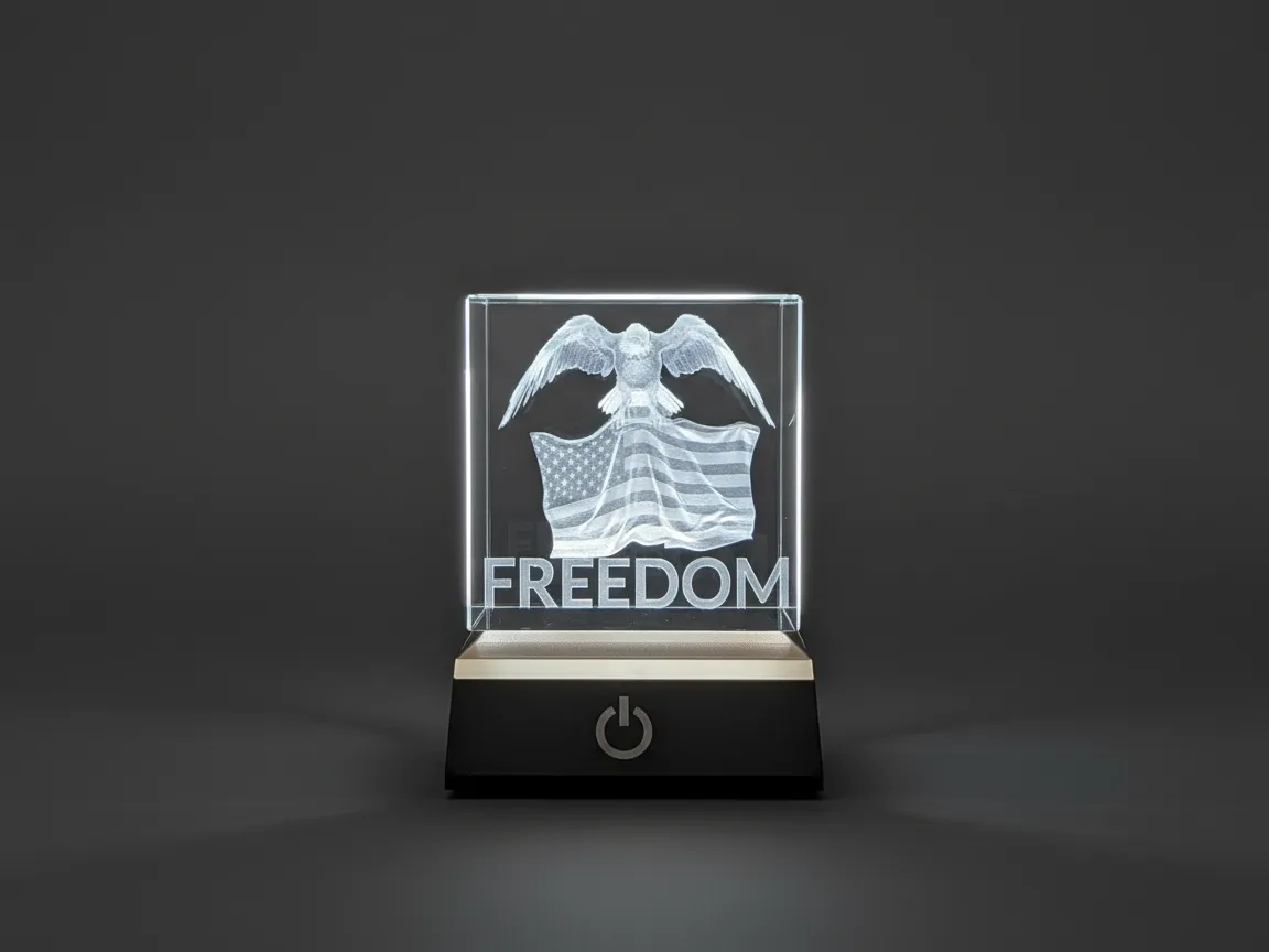 Eagle and American Flag Freedom — free patriotic laser/print project file on Atomm