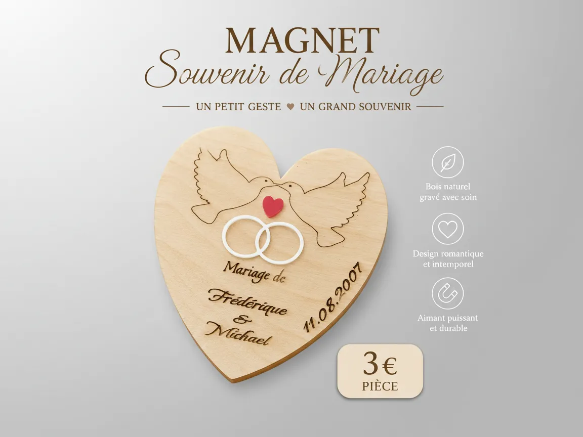 Heart Wedding Keepsake Magnet wedding favor return gift idea