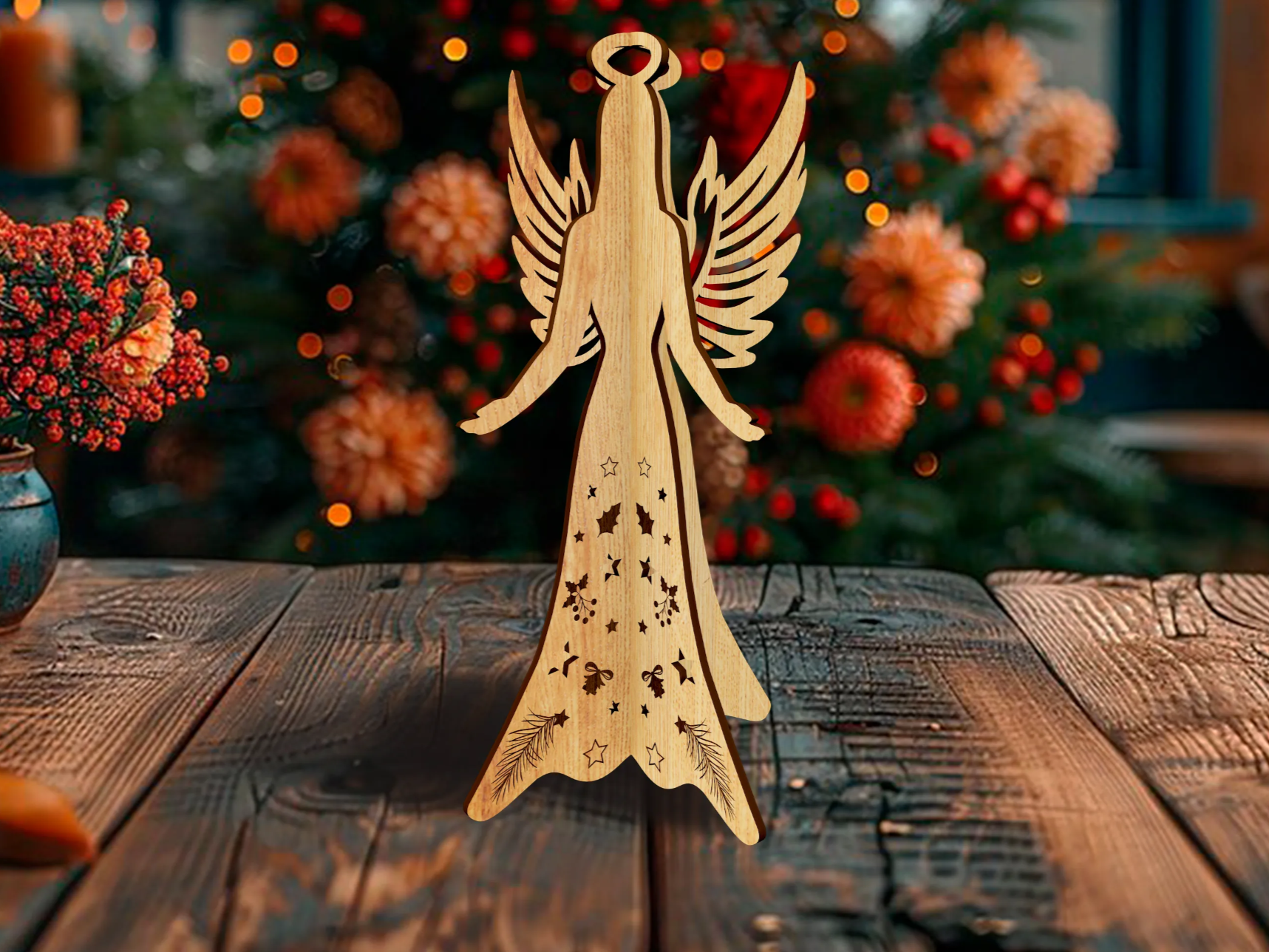 Christmas Angel free Christmas SVG laser cut design