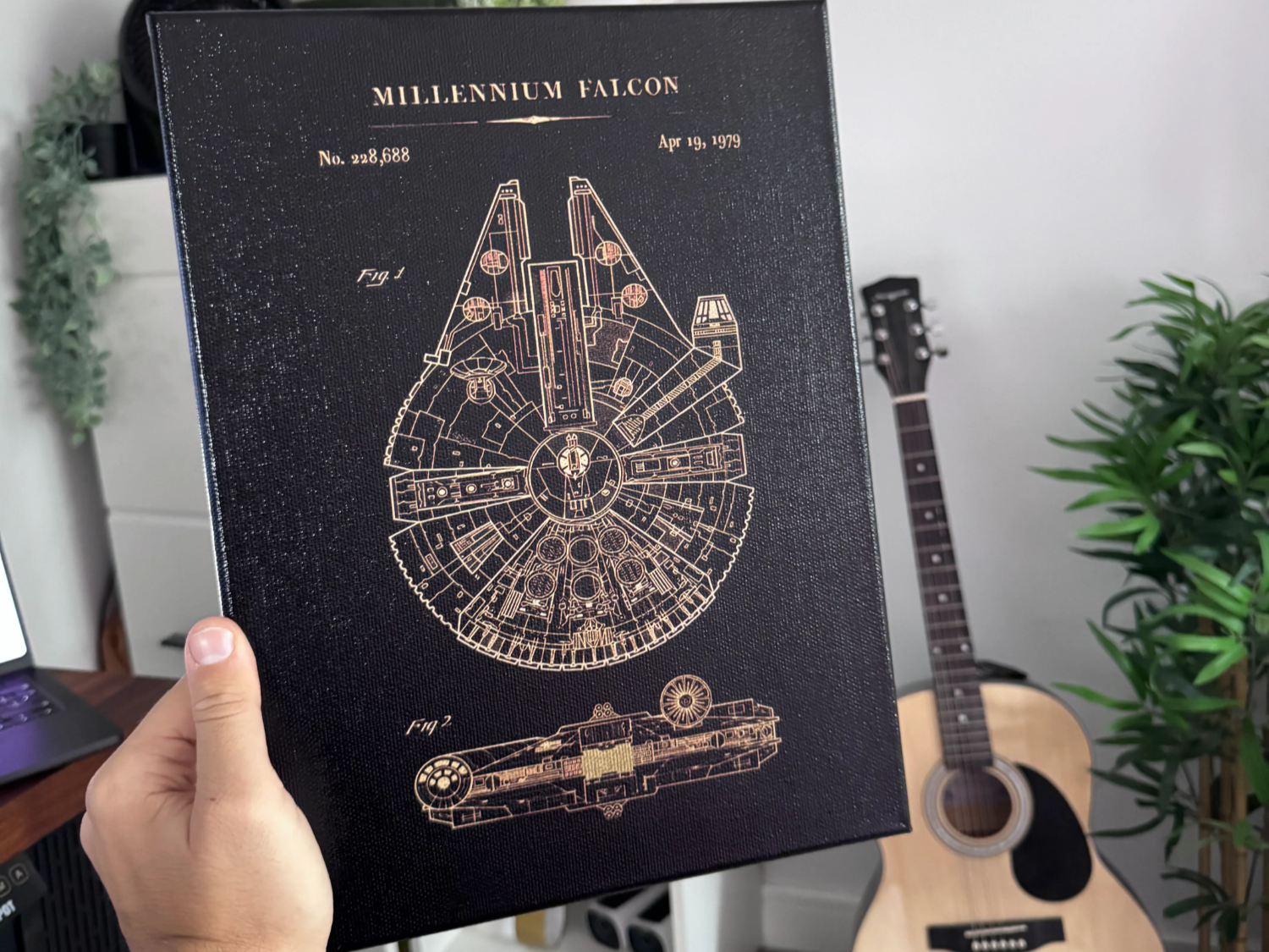 Millennium Falcon Blueprint Wall Art