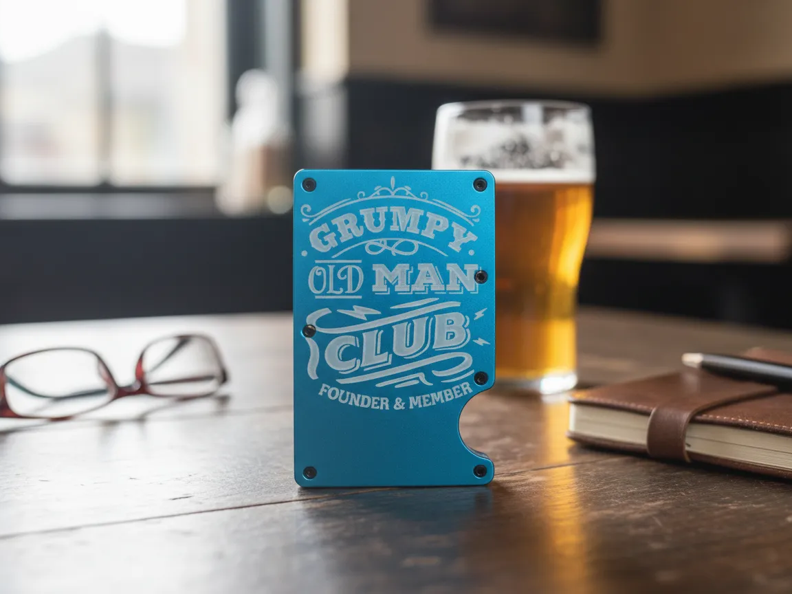 Grumpy Old Man Club Metal Wallet | Free Files - Atomm