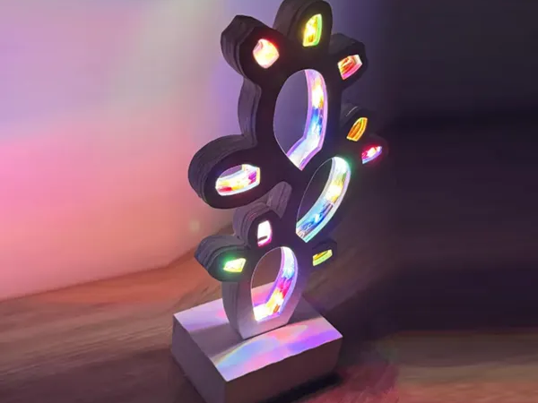Colorful illuminated flower-shaped decorative ornament flower craft idea