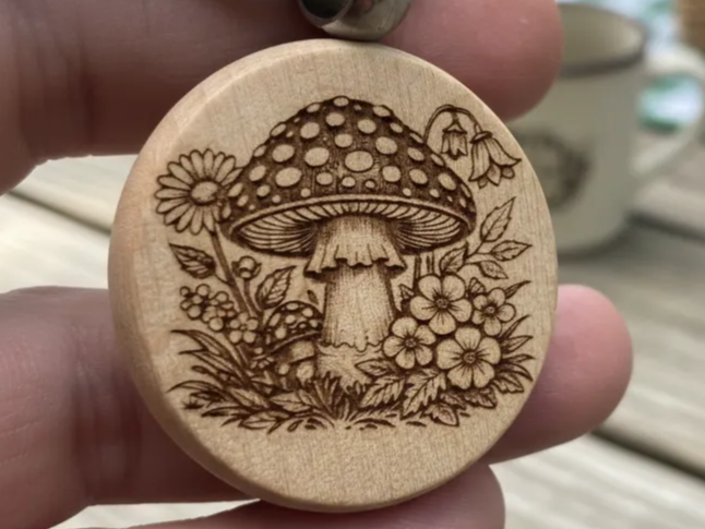 Mushroom and Florals Cottagecore Keychain laser cut keychain idea for women