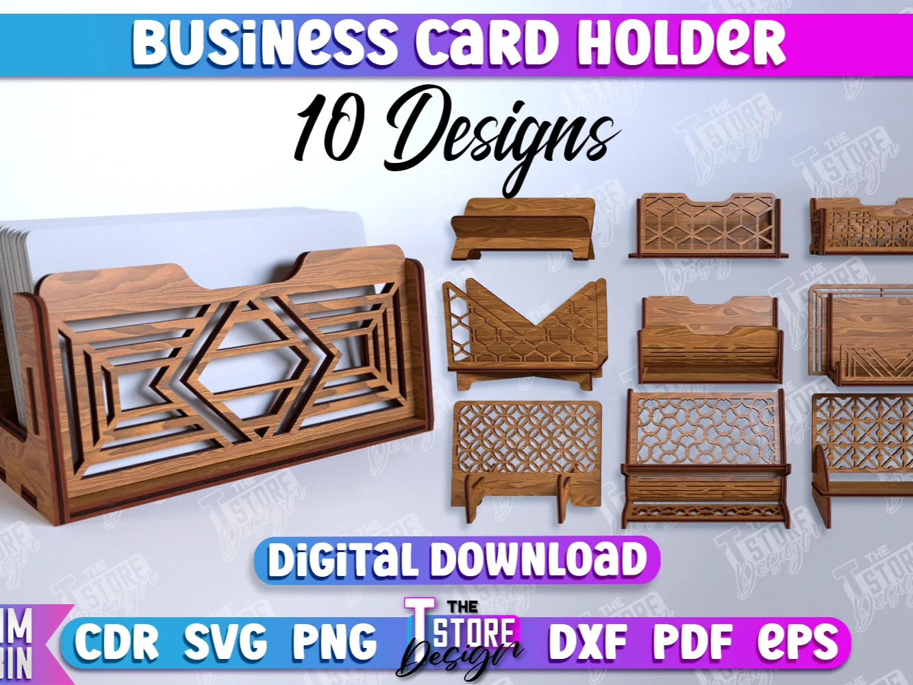 Business Card Holder Laser-Cut Bundle laser cut business card holder idea