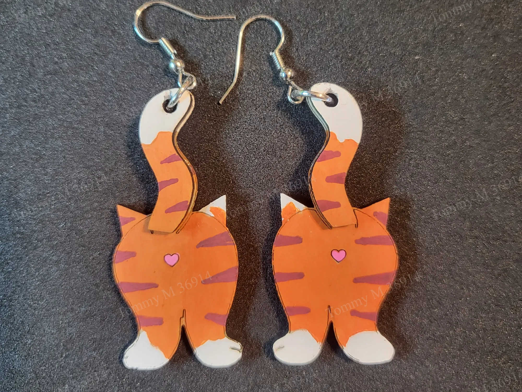 Layered Cute Cat Butt Earrings laser cut cat jewelry idea