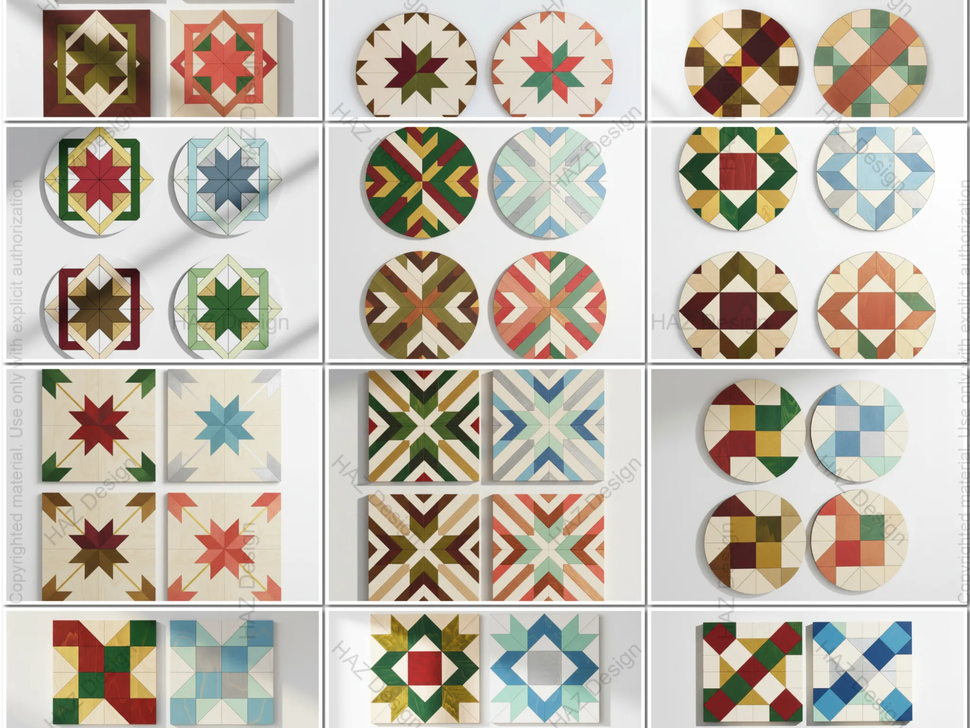 Laser cut and engrave | Intricate Geometric Quilt Block Patterns ...