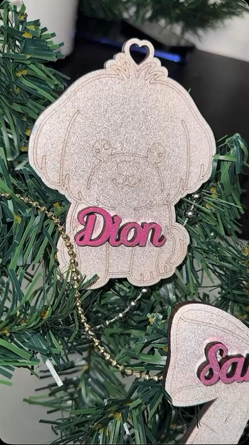 [Laser cut and engrave] Christmas Ornament Bundle 5 pice