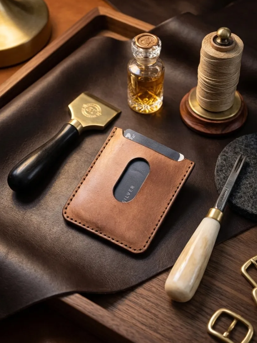Leather Money Clip Wallet with Card Slot anniversary gift for him idea