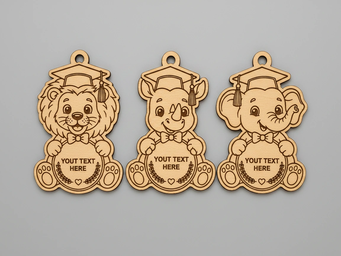 Adorabili badge medaglie animali personalizzabili per la laurea