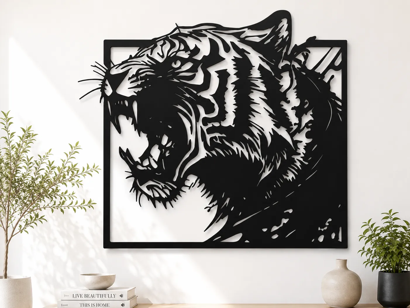 Roaring Tiger Wall Art metal wall art design